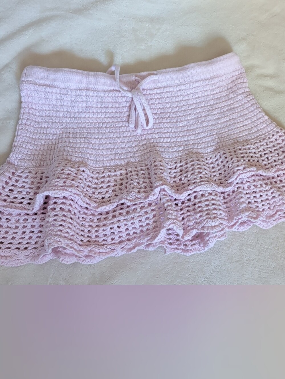 wild fable Crochet Ruffle Shorts in Light Pink